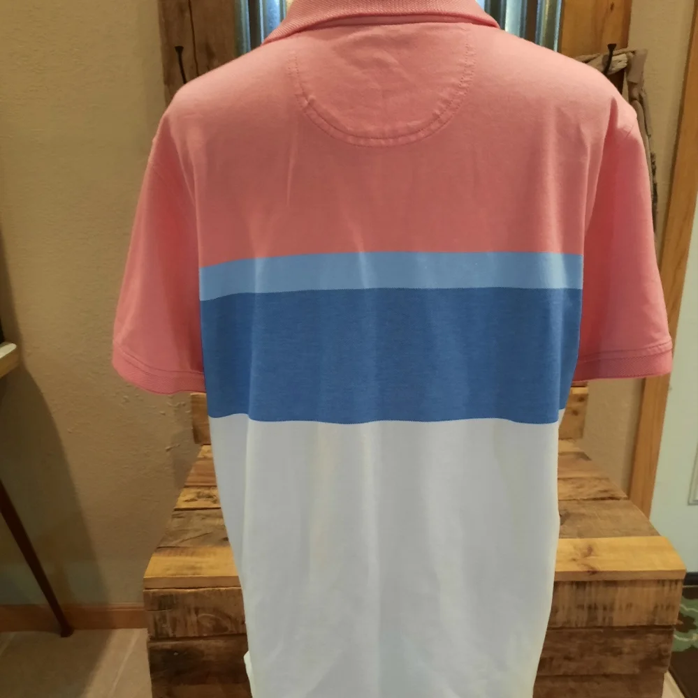 New IZOD polo shirt color block youth L or adult S